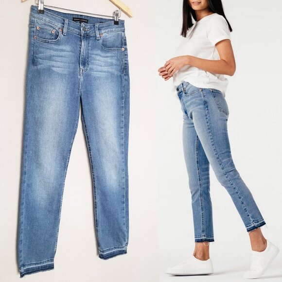 Modern American Soho Crop High Waist Denim Jeans Size 27 Diana Medium Wash $148 - Picture 4 of 16